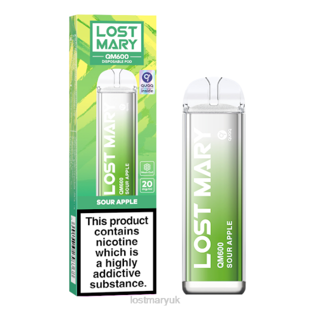 Sour Apple Lost Mary UK - LOST MARY QM600 Disposable Vape THZJ165