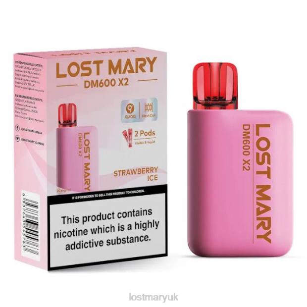 Strawberry Ice Lost Mary UK - LOST MARY DM600 X2 Disposable Vape THZJ205
