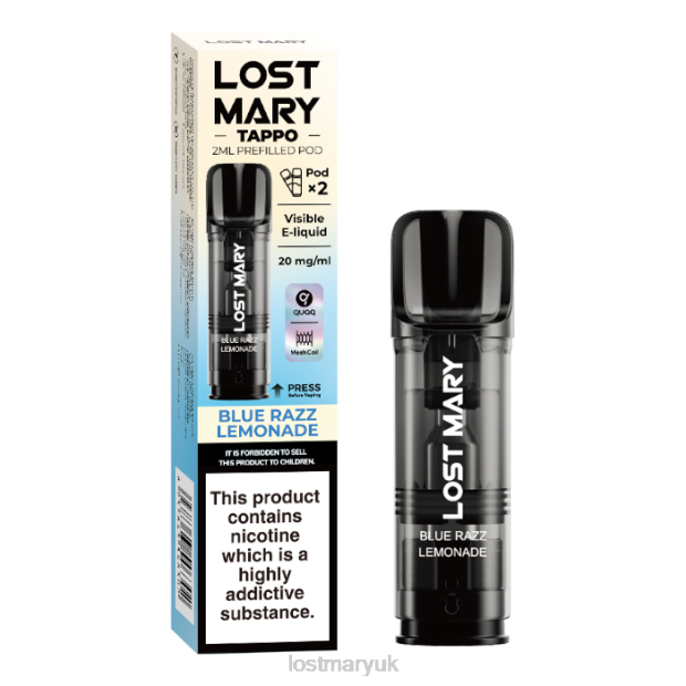 Blue Razz Lemonade Lost Mary Vape UK - LOST MARY Tappo Prefilled Pods - 20mg - 2PK THZJ181